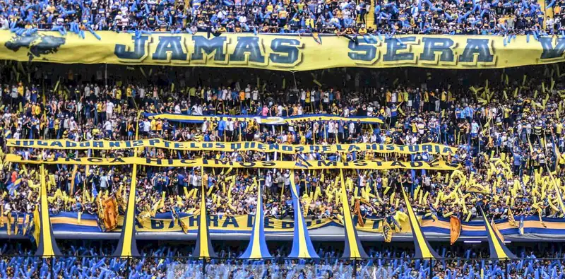 La hinchada de Boca Juniors en la tribuna
