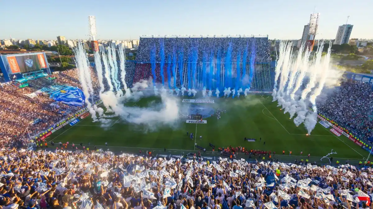La hinchada de Vélez Sarsfield en la tribuna